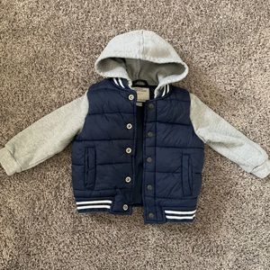 JANIE AND JACK navy bomber puffer jacket